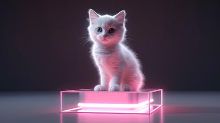 Portrait of pet, cute and funny pet. pet posing looking at camera sitting on the floor, love and care concept, selective focus. Generative AI illustrationの素材