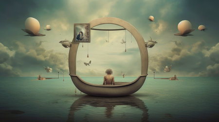 Psychic waves experimentation, psychedelia, and bold mental, emotional, and spiritual journey, journey into wellness with psychic waves, Generative AI illustrationの素材