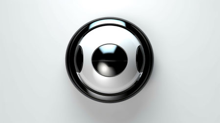 Abstract 3d button, aim control and digital interface, button technology and future tech game, target borders and metallic frames, user data UI display button, Generative AI illustrationの素材