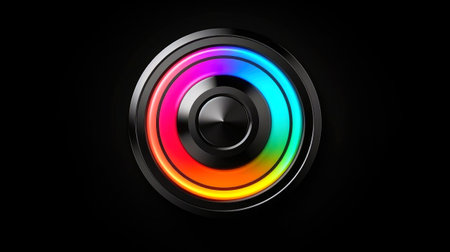 HUD round frames and borders, aim control and digital interface, button technology and future tech game, target borders and metallic frames, user data UI display button, Generative AI illustrationの素材