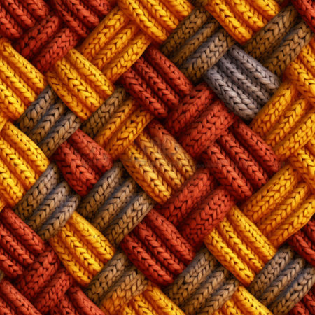 Fabric knitted seamless pattern with geometric shape spots. bright colors background for knitwear design or print, modern strips mat, Generative AI illustrationの素材