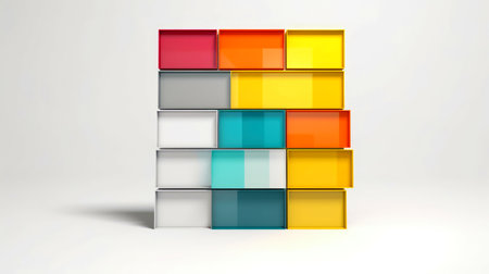 Abstract 3D geometric shapes, 3d element art minimal style, Generative AI illustrationの素材