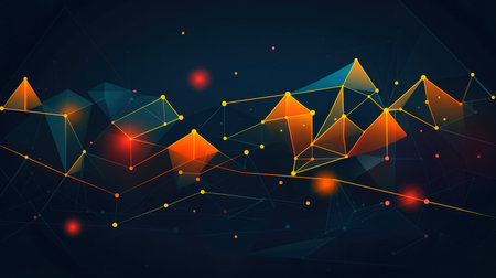 Abstract tech lines background. futuristic abstract shapes technology, Application cover and web site design, Generative AI illustrationの素材