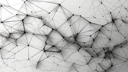 Abstract futuristic - Molecules technology with polygonal shapes background, digital technology concept, Generative AI illustrationの素材