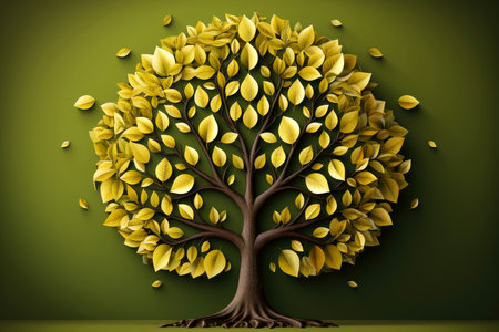 Ecosystem restoration, environment day concept tree background. Recycle icon paper cut banner with forest. Ecology project concept, Generative AI illustrationの素材
