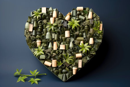 Ecosystem restoration, environment day concept tree background. Recycle icon paper cut banner with forest. Ecology project concept, Generative AI illustrationの素材