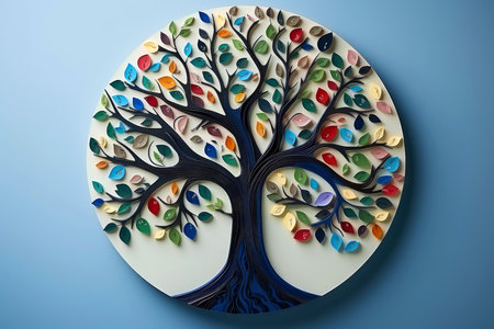 Ecosystem restoration, environment day concept tree background. Recycle icon paper cut banner with forest. Ecology project concept, Generative AI illustrationの素材