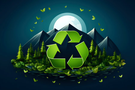 llustration images, Ecosystem restoration, environment day concept tree background. Ecology project concept, Generative AI illustrationの素材