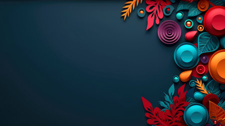 Christmas border frame card template with dark background, concept with festive ornaments.composition with copy-space, Generative AI illustrationの素材