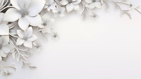 Floral border frame card template. multicolor flowers, leaves, for banner, wedding card. Springtime composition with copy-space, Generative AI illustrationの素材