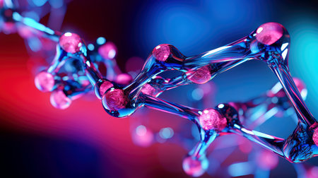 Medical studies of molecular structures. Science in the service of human. Technologies of the future in our life. molecule of medicine model, Generative AI illustrationの素材