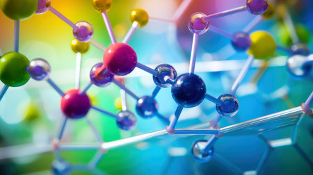 Medical studies of molecular structures. Science in the service of human. Technologies of the future in our life. molecule of medicine model, Generative AI illustrationの素材