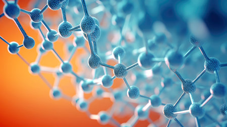 Medical studies of molecular structures. Science in the service of human. Technologies of the future in our life. molecule of medicine model, Generative AI illustrationの素材