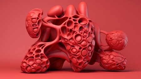 3D illustration of the human organ systems, Human internal organs. Anatomy. Nervous, circulatory, digestive, excretory, urinary,and bone systems. Medical education concept, Generative AI illustrationの素材