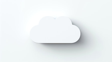 3D white cloud icon minimal style, cloud computing online service, digital technology security concept, Generative AI illustrationの素材