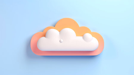 3D cloud icon minimal style, cloud computing online service, digital technology security concept, Generative AI illustrationの素材