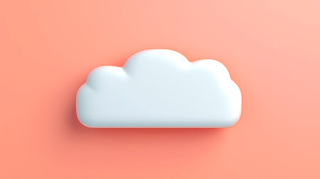 3D red white cloud icon minimal style, cloud computing online service, digital technology security concept, Generative AI illustrationの素材