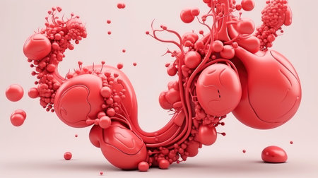 3D illustration mockup of the human organ system, Anatomy, Nervous, circulatory, digestive, excretory, urinary,and bone systems. Medical education concept, Generative AI illustrationの素材