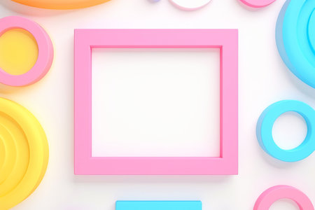 Mockup photo frames, Empty abstract shape framing for your design. template for picture, painting, poster, lettering or photo gallery, Generative AI illustrationの素材
