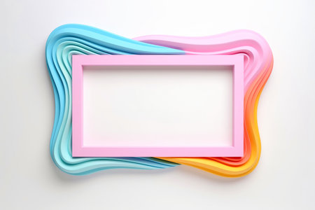 Mockup photo frames, Empty abstract shape framing for your design. template for picture, painting, poster, lettering or photo gallery, Generative AI illustrationの素材
