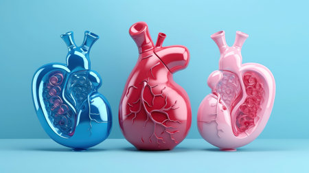 3D illustration mockup of the human organ system, Anatomy, Nervous, circulatory, digestive, excretory, urinary,and bone systems. Medical education concept, Generative AI illustrationの素材