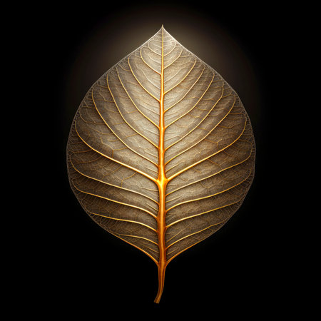 Abstract holographic of leaf multicolor on black background, Generative AI illustrationの素材