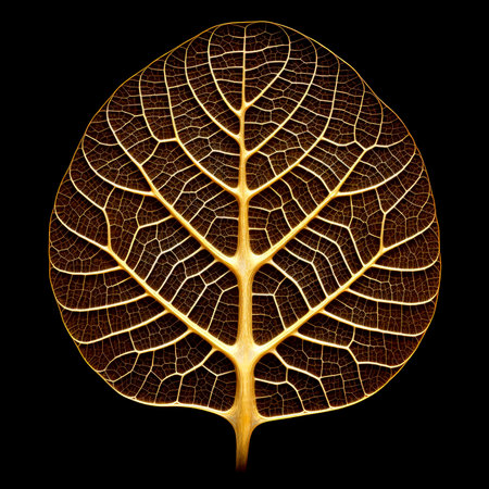 Abstract holographic of leaf multicolor on black background, Generative AI illustrationの素材