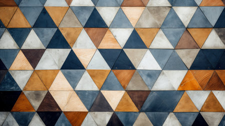 Wood marquetry wall parquet, abstract pattern background, Generative AI illustrationの素材