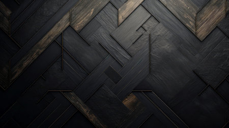 Wood marquetry wall parquet, abstract pattern background, Generative AI illustrationの素材