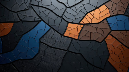 Wood marquetry wall parquet, abstract pattern background, Generative AI illustrationの素材
