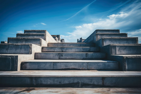 Abstract white grey concrete architecture building, Generative AI illustrationの素材