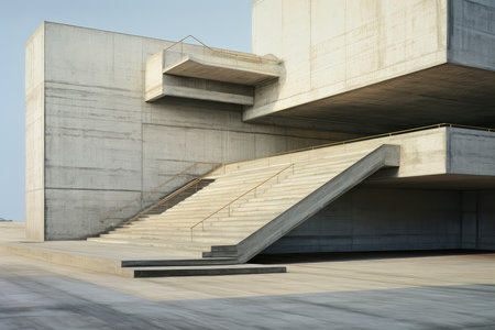 Abstract white grey concrete architecture building, Generative AI illustrationの素材