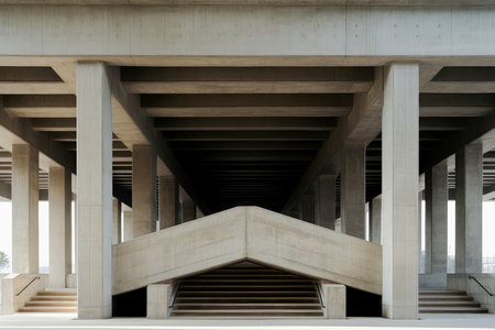 Abstract white grey concrete architecture building, Generative AI illustrationの素材