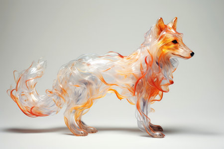 Abstract wolf with complex motion and hazy color, Generative AI illustrationの素材