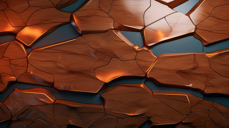 Wood marquetry wall parquet, abstract pattern background, Generative AI illustrationの素材