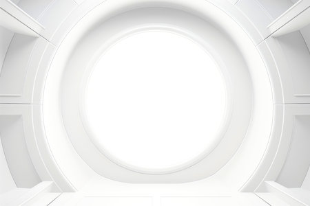 Abstract futuristic architecture background, Minimal technology white backdrop, Generative AIの素材