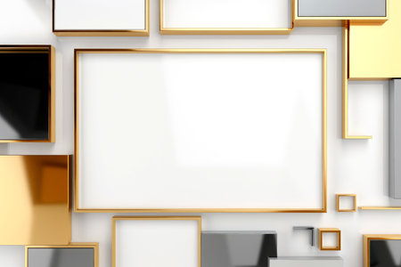 Abstract high tech border, futuristic technology background, Generative AIの素材