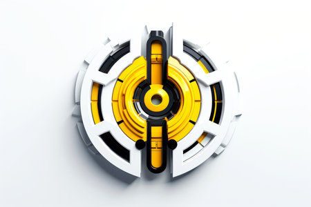 Abstract technology digital keyhole ,high tech multicolor button, Generative AIの素材