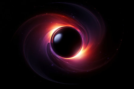 Abstract black hole with dark space galaxy background, Generative AIの素材