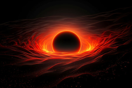 Abstract black hole with dark space galaxy background, Generative AIの素材