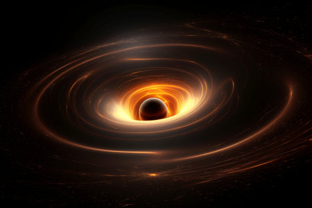 Abstract black hole with dark space galaxy background, Generative AIの素材