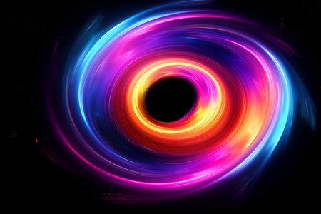 Abstract black hole with dark space galaxy background, Generative AIの素材