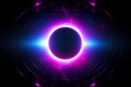 Abstract black hole with dark space galaxy background, Generative AIの素材