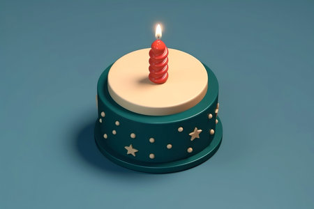 Cute birthday colorful cake, sweet food, Generative AIの素材