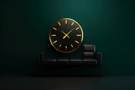 Mockup 3d clock,countdown, happy new year concept, Generative AIの素材