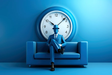 Mockup 3d clock,countdown, happy new year concept, Generative AIの素材