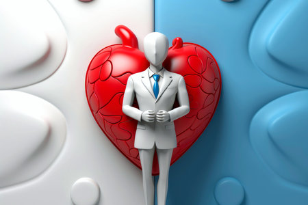 Abstract 3d human character health care concept,psychotherapy,doctor,disease treatment, Generative AIの素材