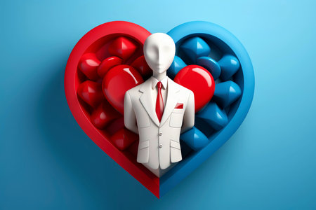 Abstract 3d human character health care concept,psychotherapy,doctor,disease treatment, Generative AIの素材