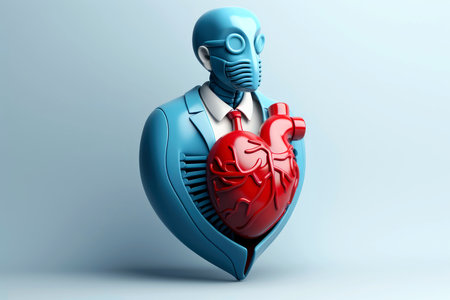 Abstract 3d human character health care concept,psychotherapy,doctor,disease treatment, Generative AIの素材