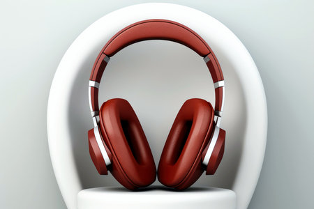 Abstract 3d minimal headphones, music concept, Generative AIの素材